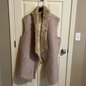 Lane Bryant Faux Fur/Nubuck Vest - 26/28